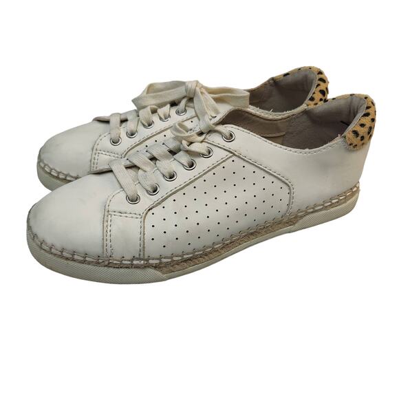 Dolce Vita Women's Sz 10 Morris Sneakers White Perforated Cheetah Espadrille - Picture 1 of 10